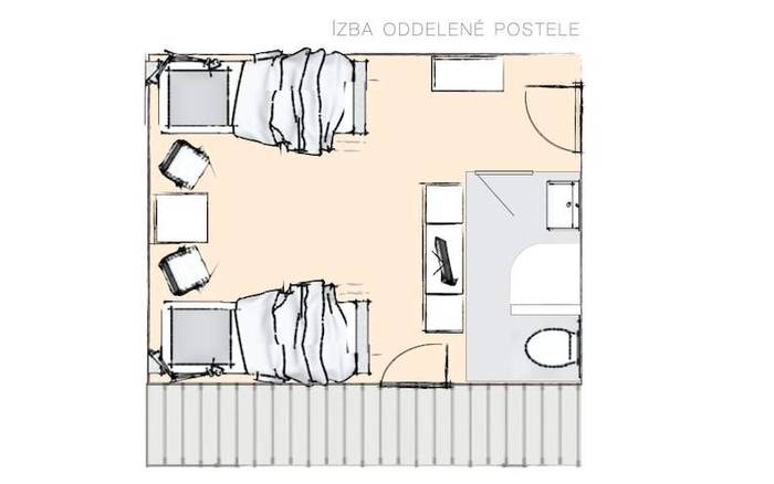 Dvojlôžková izba s oddelenými posteľami