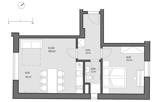 Kotel - 302 Apartmá s jednou ložnicí