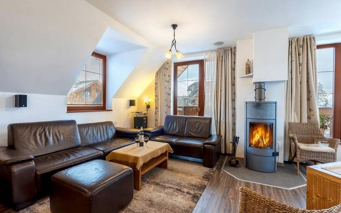 Apartmán Deluxe s 2 spálňami v budove Residence - Výhľad na Tatry