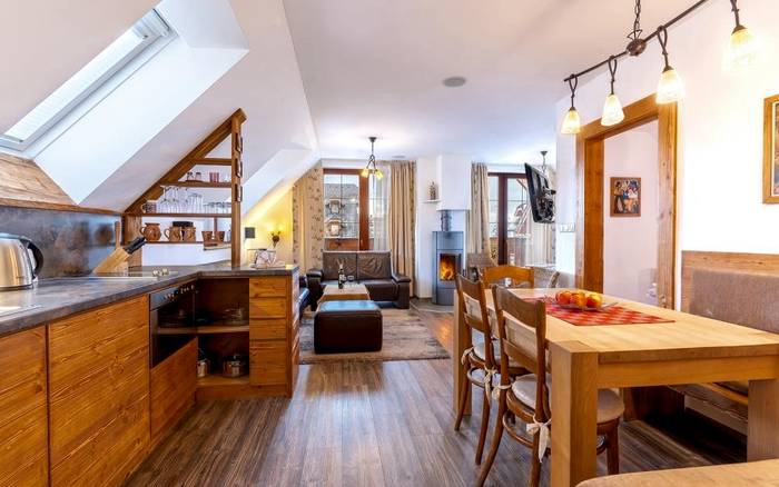 Apartmán Deluxe s 2 spálňami v budove Residence - Výhľad na Tatry