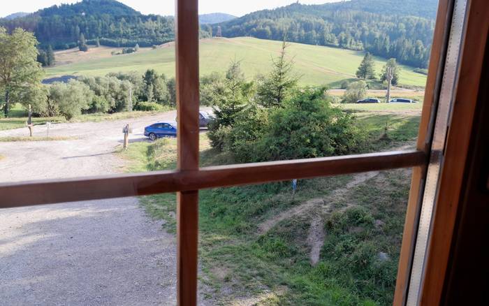 podkrovie, výhlad na rozhľadnu