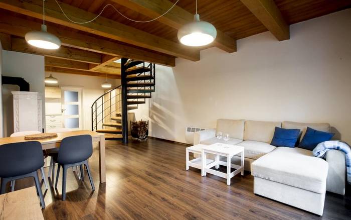Apartmán Deluxe s kuchyňkou, terasou a balkonem pro 4 osoby