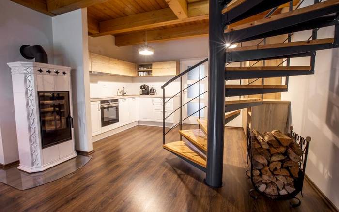 Apartmán Deluxe s kuchyňkou, terasou a balkonem pro 4 osoby