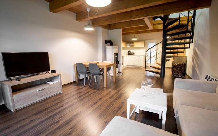 Apartmán Deluxe s kuchyňkou, terasou a balkonem pro 4 osoby