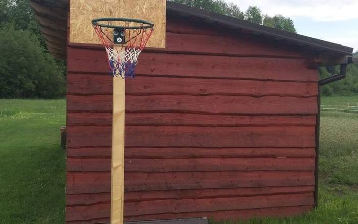 Drevárka a basketbalový kôš