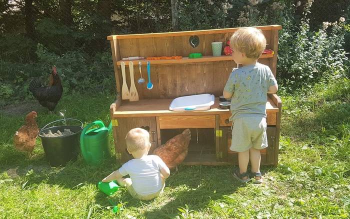 Childeren playing in the garden