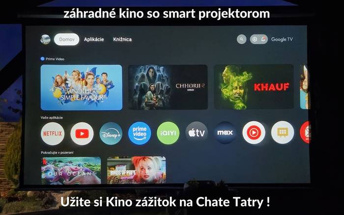 záhradné kino so smart projektorom k dispozícii od 25.5.2025
