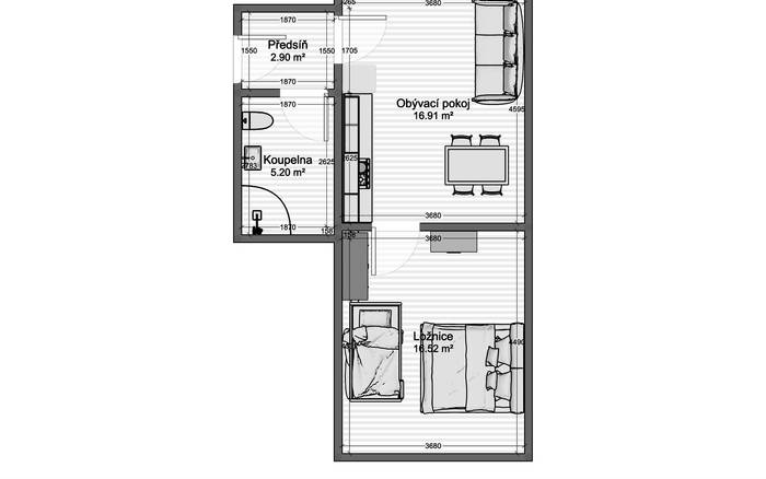 Severní čtyřlůžkový dvoupokojový apartmán Superior