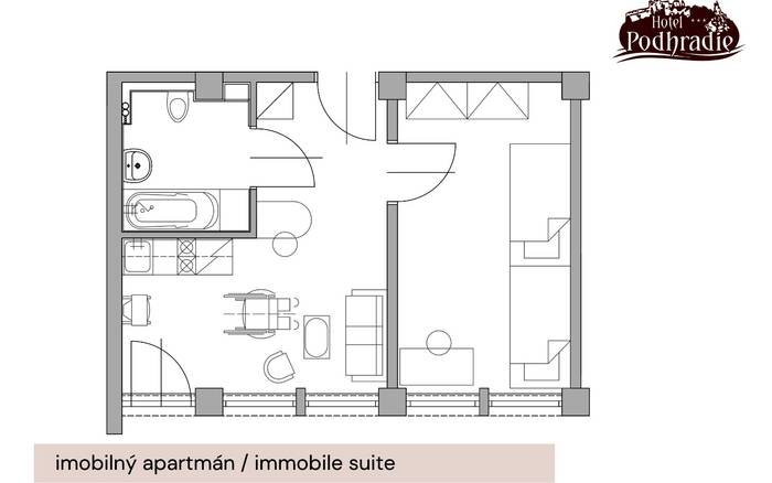 Imobilný apartmán - plán izby