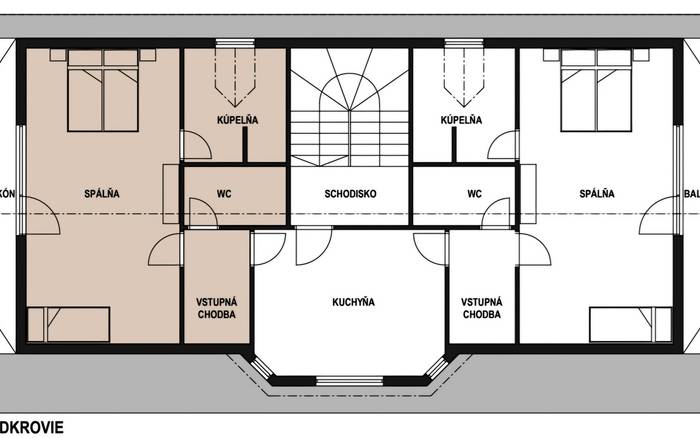pôdorys jednoizbový apartmán
