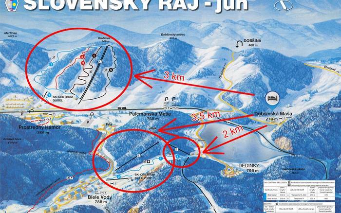 3 lyžiarske strediská v okruhu 3 km