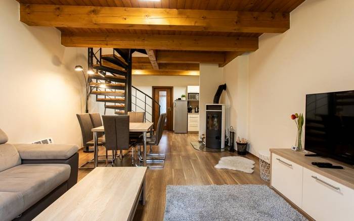 Apartmán Deluxe s kuchyňkou, terasou a balkonem pro 6 osob