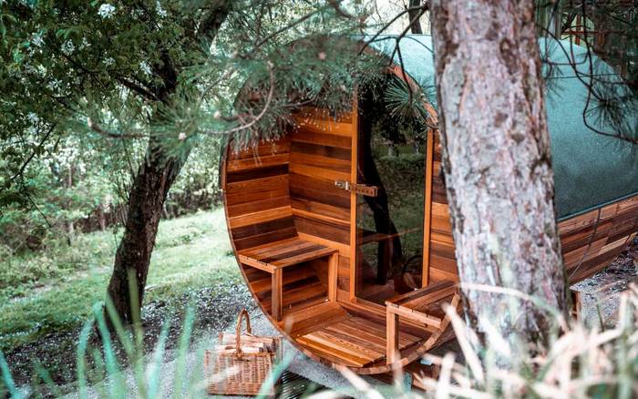 venkovní cedrová sauna