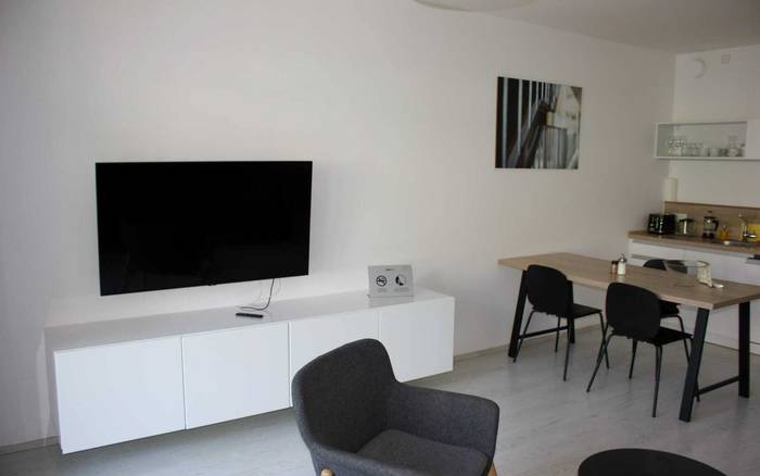 Studio 1+kk s balkonem a rozkládací pohovkou