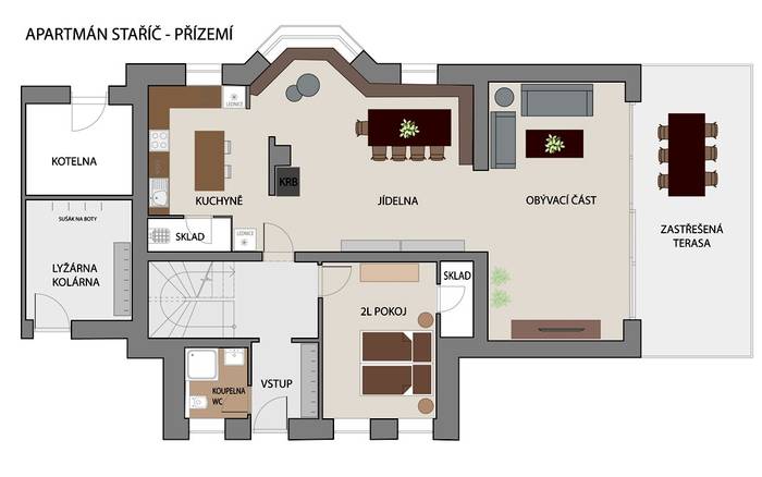 Apartmán - přízemí