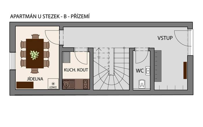Apartmán B - suterén