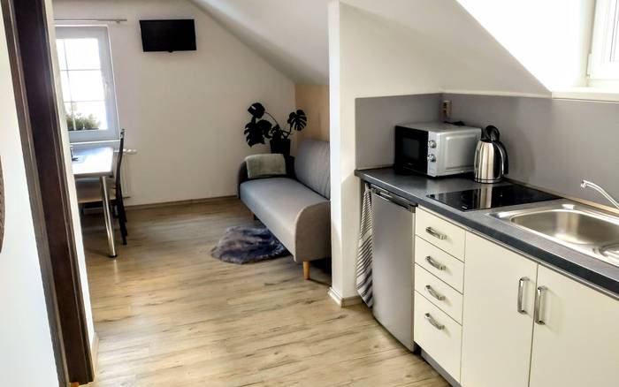 Čtyřlůžkový mezonetový apartmán v patře