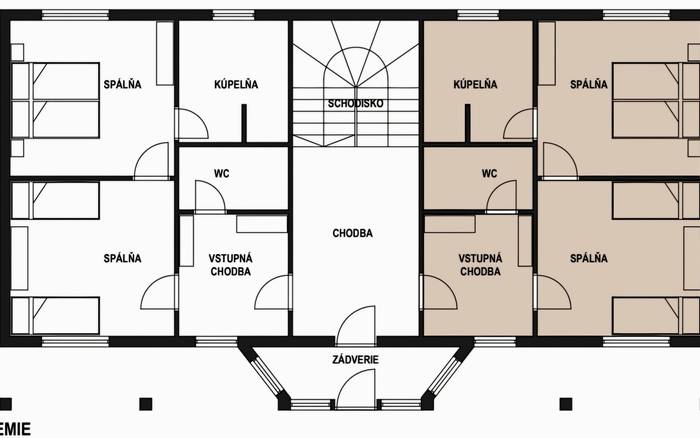pôdorys dvojizbový apartmán