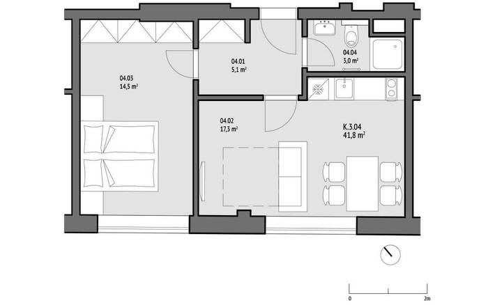 Kotel - 304 Apartmá s jednou ložnicí