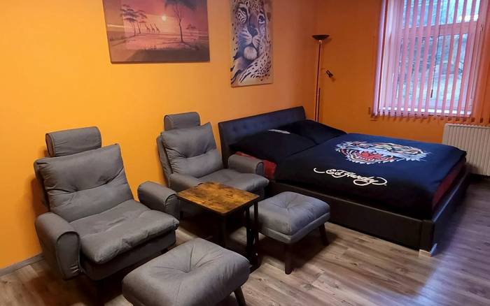 Dvoulůžkový pokoj s vlastní koupelnou a klimatizací
