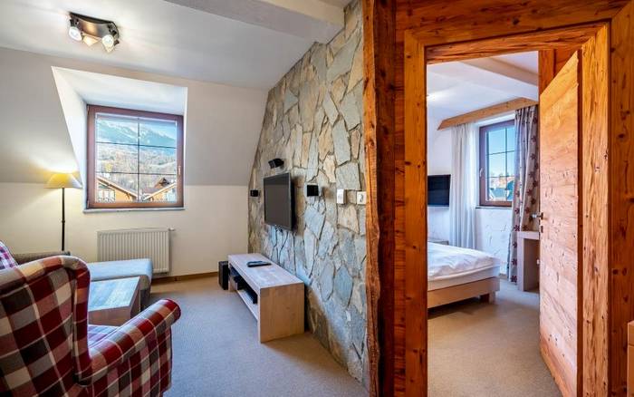 Apartmán s 1 spálňou v hlavnej budove hotela - Výhľad na Tatry