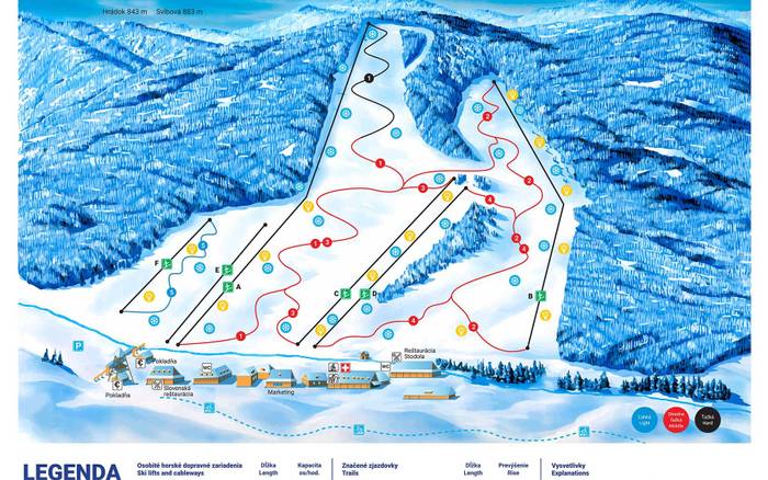 Ski Tále 5 minút autom. V chate k dispozícii 2x detské, 2x juniorské a 2x dospelácke lyže, lyžiarky a prilba.